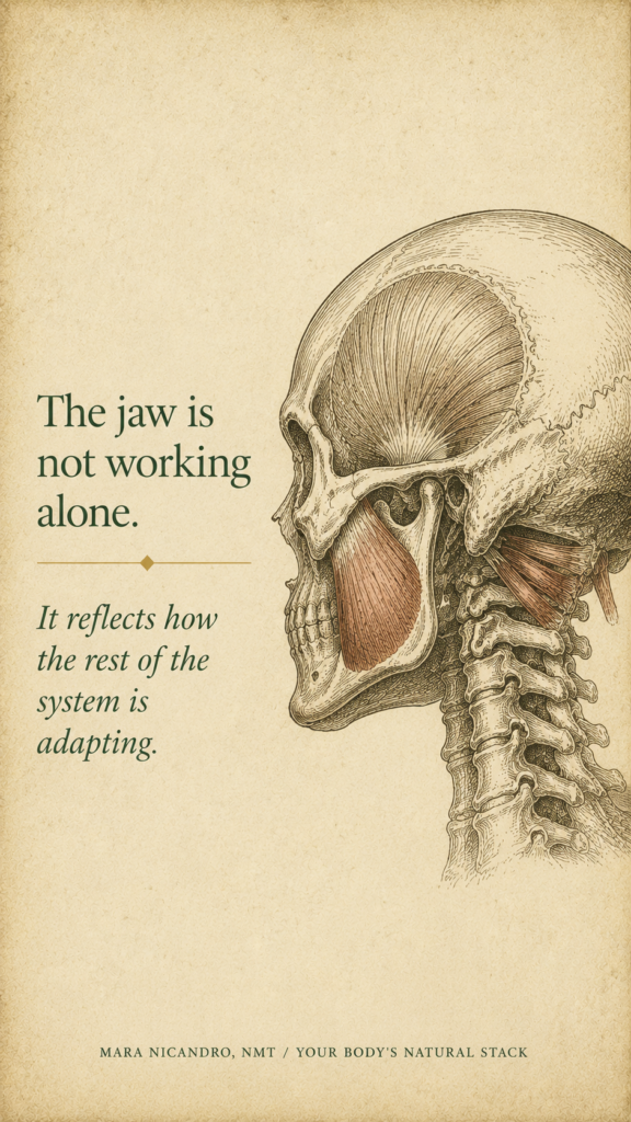 Renaissance anatomical illustration of the jaw and masseter
