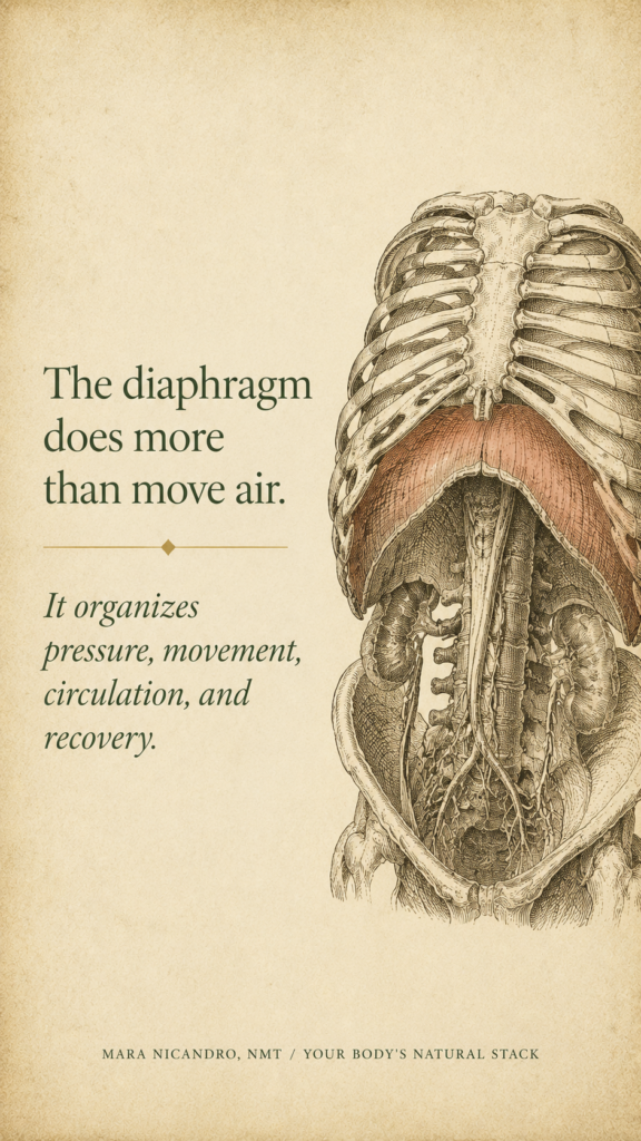 Renaissance anatomical illustration of the diaphragm